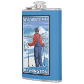 Skier Admiring - Blue Mountain, Washington Heupfles (Links)