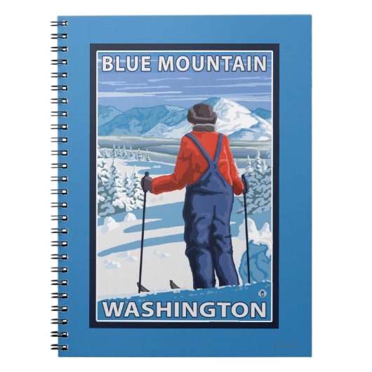 Skier Admiring - Blue Mountain, Washington Notitieboek (Voorkant)