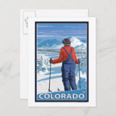 Skier Admiring Colorado Briefkaart (Voorkant / Achterkant)