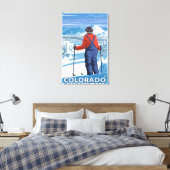 Skier Admiring Colorado Canvas Afdruk (Insitu (Slaapkamer))