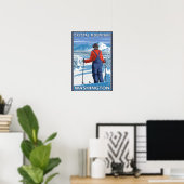 Skier Admiring - Crystal Mountain, Washington Poster (Thuiskantoor)