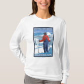 Skier Admiring - Crystal Mountain, Washington T-shirt (Voorkant)