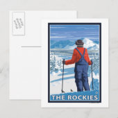 Skier Admiring - De Rockies Briefkaart (Voorkant / Achterkant)