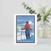 Skier Admiring - De Rockies Briefkaart (Staand voorkant)
