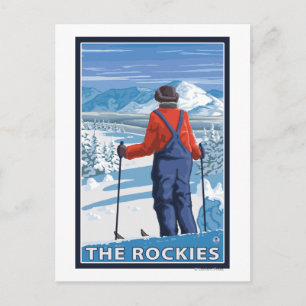 Skier Admiring - De Rockies Briefkaart