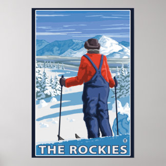 Skier Admiring - De Rockies Poster