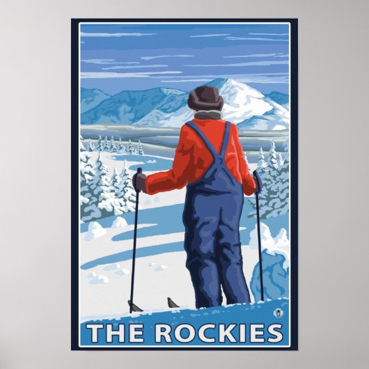 Skier Admiring - De Rockies Poster (Voorkant)
