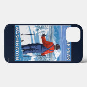 Skier Admiring - Glacier Peak, Washington Case-Mate iPhone Case (Achterkant (horizontaal))