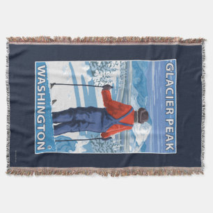 Skier Admiring - Glacier Peak, Washington Deken