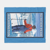 Skier Admiring - Glacier Peak, Washington Fleece Deken (Voorkant (Horizontaal))