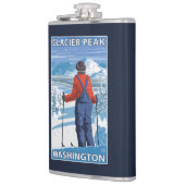 Skier Admiring - Glacier Peak, Washington Heupfles (Links)