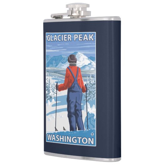 Skier Admiring - Glacier Peak, Washington Heupfles (Links)