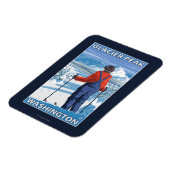 Skier Admiring - Glacier Peak, Washington Magneet (Linkerzijde)