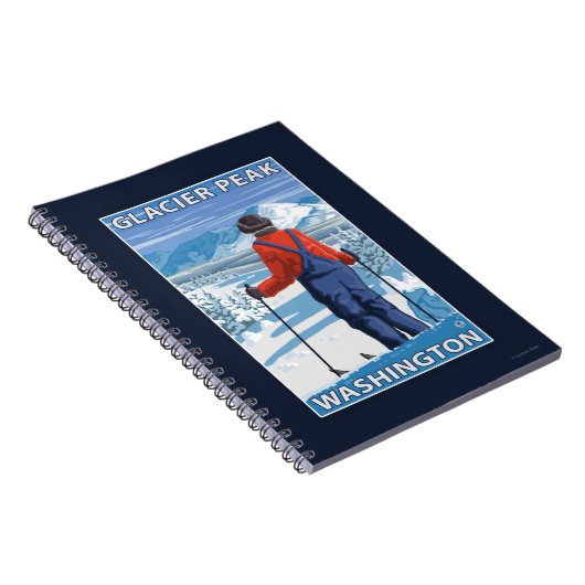 Skier Admiring - Glacier Peak, Washington Notitieboek (Rechterzijde)