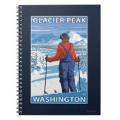 Skier Admiring - Glacier Peak, Washington Notitieboek (Voorkant)