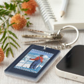 Skier Admiring - Glacier Peak, Washington Sleutelhanger (Voorkant Rechts)
