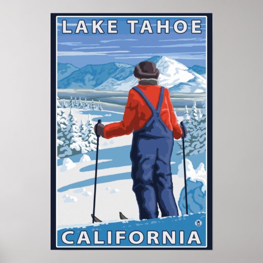Skier Admiring - Lake Tahoe, Californië Poster (Voorkant)