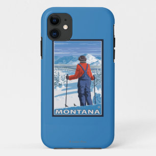 Skier Admiring MontanaVintage Travel Poster Case-Mate iPhone Case
