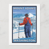 Skier Admiring - Mount Adams, Washington Briefkaart (Voorkant)