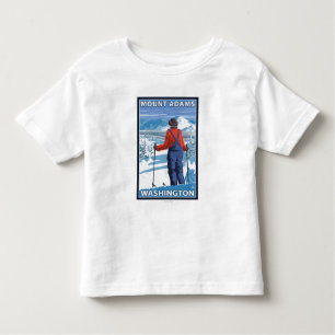 Skier Admiring - Mount Adams, Washington Kinder Shirts