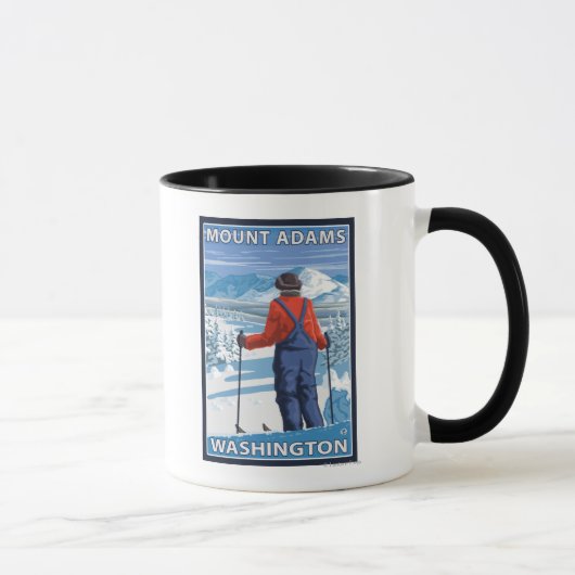 Skier Admiring - Mount Adams, Washington Mok (Rechts)