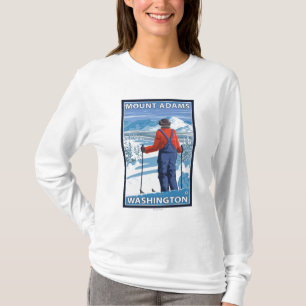 Skier Admiring - Mount Adams, Washington T-shirt