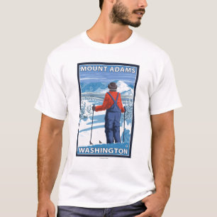 Skier Admiring - Mount Adams, Washington T-shirt