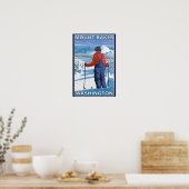 Skier Admiring - Mount Baker, Washington Poster (Keuken)