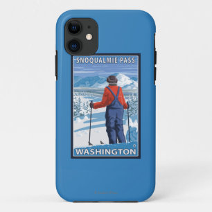 Skier Admiring - Snoqualmie Pass, Washington iPhone 11 Hoesje