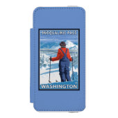 Skier Admiring - Snoqualmie Pass, Washington Incipio iPhone Portemonnee Hoesje (Voorkant Agenda)