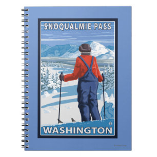 Skier Admiring - Snoqualmie Pass, Washington Notitieboek