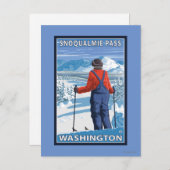 Skier Admiring - Snoqualmie Pass, Washington, VS Briefkaart (Voorkant / Achterkant)