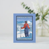 Skier Admiring - Snoqualmie Pass, Washington, VS Briefkaart (Staand voorkant)