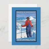 Skier Admiring - Snoqualmie Pass, Washington, VS Briefkaart (Voorkant / Achterkant)