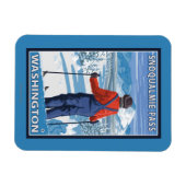 Skier Admiring - Snoqualmie Pass, Washington, VS Magneet (Horizontaal)