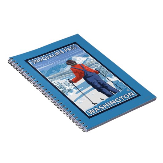 Skier Admiring - Snoqualmie Pass, Washington, VS Notitieboek (Rechterzijde)