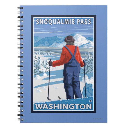 Skier Admiring - Snoqualmie Pass, Washington, VS Notitieboek (Voorkant)