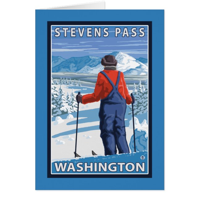 Skier Admiring - Stevens Pass, Washington (Voorkant)