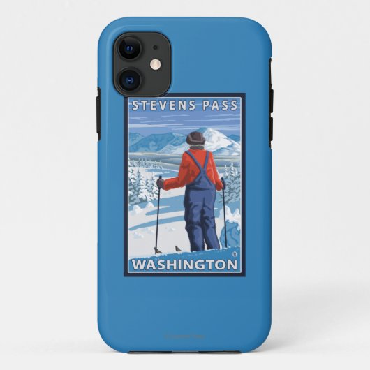 Skier Admiring - Stevens Pass, Washington Case-Mate iPhone Case (Achterkant)