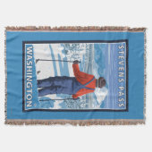 Skier Admiring - Stevens Pass, Washington Deken (Voorkant)