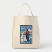 Skier Admiring - Stevens Pass, Washington Tote Bag (Voorkant)