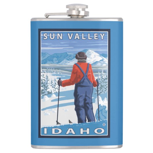 Skier Admiring - Sun Valley, Idaho Heupfles (Voorkant)