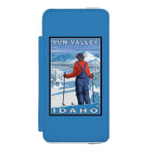 Skier Admiring - Sun Valley, Idaho Incipio iPhone Portemonnee Hoesje (Voorkant Agenda)