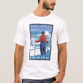 Skier Admiring - Sun Valley, Idaho T-shirt (Voorkant)
