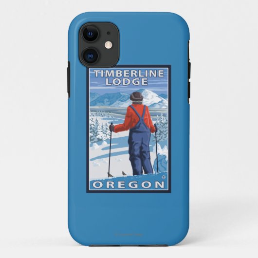 Skier Admiring - Timberline Lodge, Oregon Case-Mate iPhone Case (Achterkant)