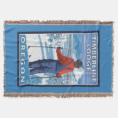 Skier Admiring - Timberline Lodge, Oregon Deken (Voorkant)