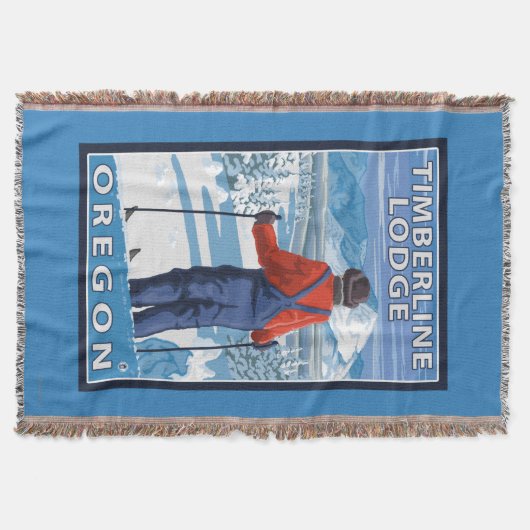 Skier Admiring - Timberline Lodge, Oregon Deken (Voorkant)