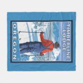 Skier Admiring - Timberline Lodge, Oregon Fleece Deken (Voorkant (Horizontaal))