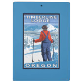 Skier Admiring - Timberline Lodge, Oregon Klembord (Achterkant)