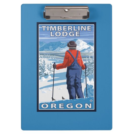 Skier Admiring - Timberline Lodge, Oregon Klembord (Voorkant)